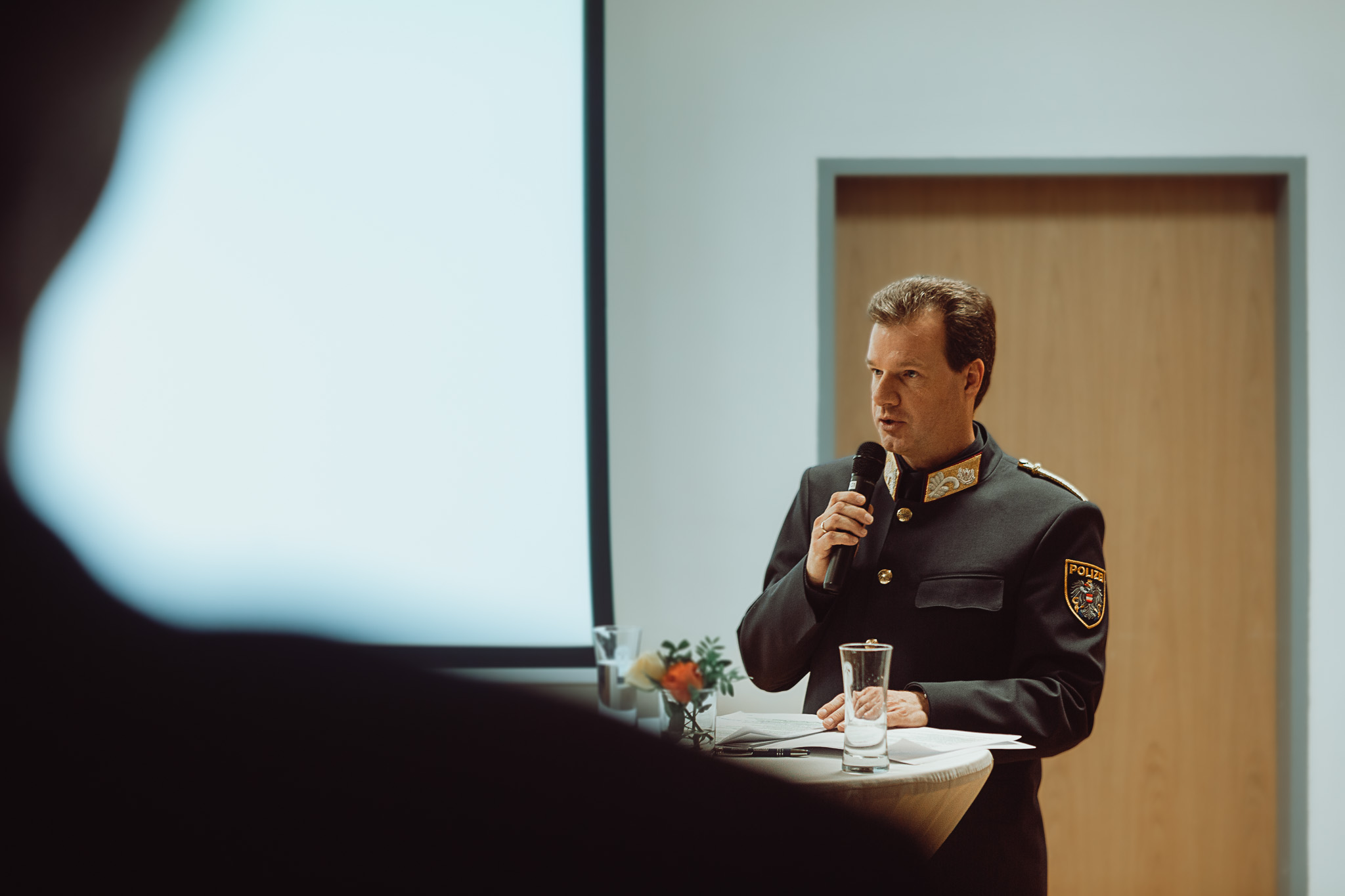 © LPD Stmk-Martinelli : Landespolizeidirektor Gerald Ortner bei seinen Grußworten