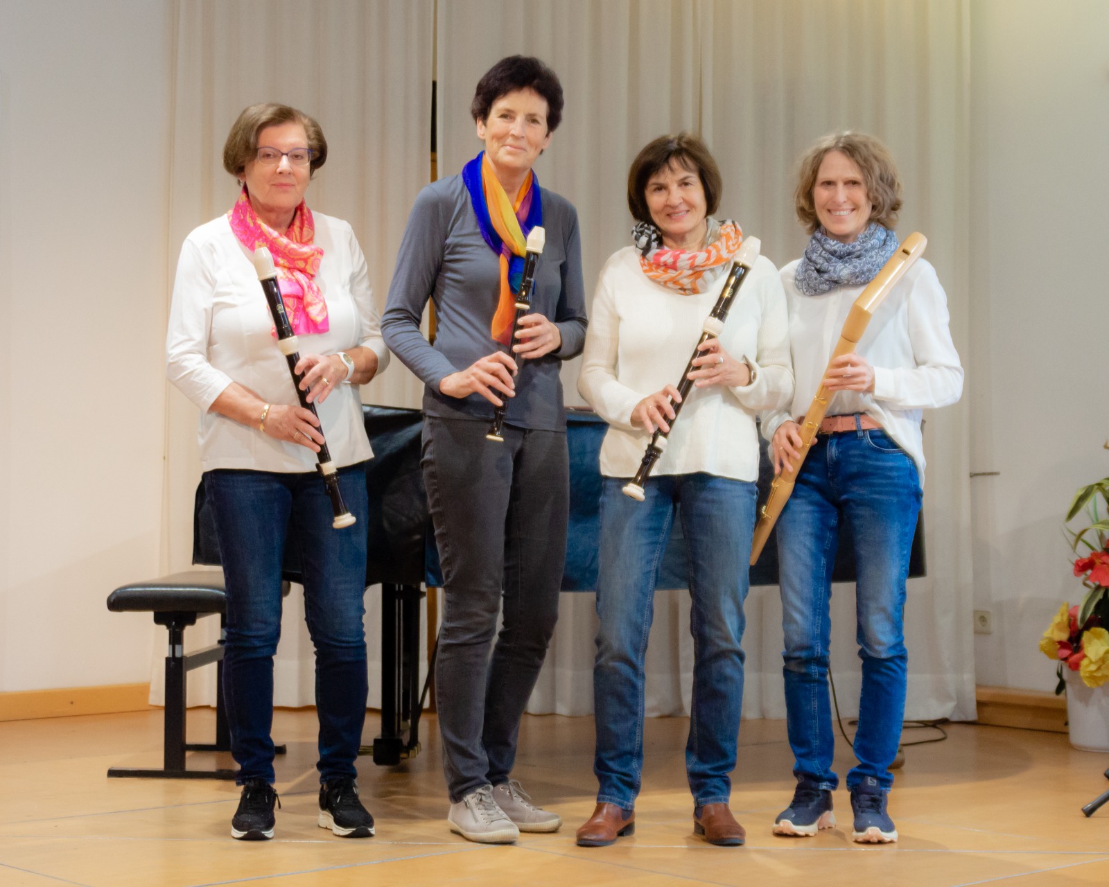 Blockflötenensemble tonificante v.l.n.r. Dr. Irene Harrer, Ingrid Beham, Margrit Pernull, Lioba Hanser MA