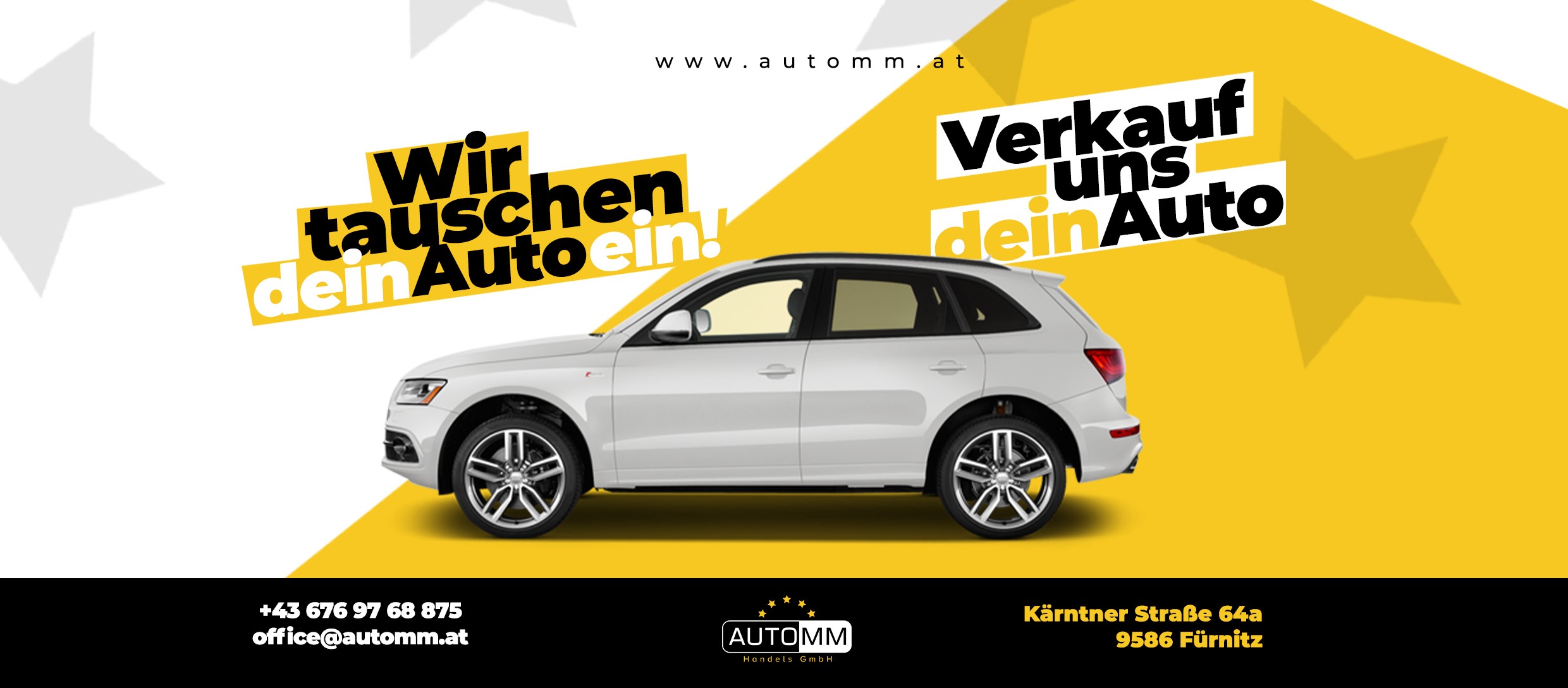 Wir tauschen dein Auto ein! Verkauf uns dein Auto! © Auto MM GmbH