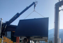 Aufbau der LED Wall in Pontebba