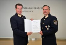 Landespolizeidirektor Gerald Ortner und Chefinspektor Robert Zach, MBA (v.l.) © LPD Stmk.