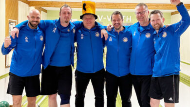 KSK-BL-Team_2024-03-16.jpg (©KSK Klagenfurt-Magdalensberg) Das siegreiche Team in St. Pölten – von links: Roman Leitner, Patrick Geier, Adolf Pichler, Kapitän Daniel Waldhauser, Obmann Werner Rössler und Martin Oberrauner.