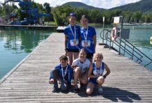 Erfolgreiches LC Villach Team, hockend v.l.: Niklar, Annika und Leni, hinten: Emma und Jasmin © Martina Albel