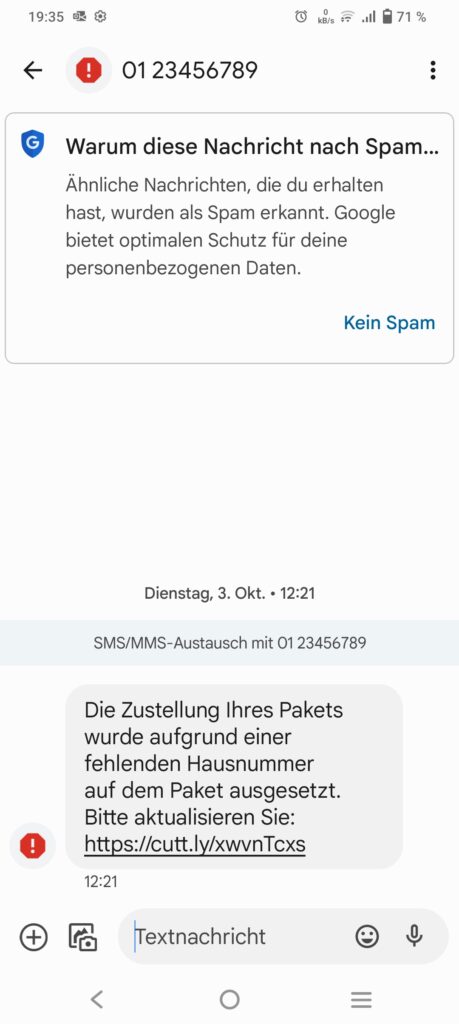 Paketzustellung - fehlende Hausnummer