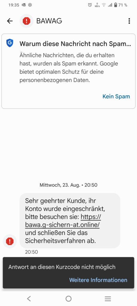 Ihr Konto wurde eingeschränkt