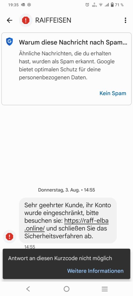 Ihr Konto wurde eingeschränkt