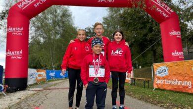 Foto zVg von links: Sie trugen wesentlich zum LAC-Gesamterfolg bei die Kinderläufer Maya Repitsch, Konstantin Kollmann, Matteo Cuoni, Emma Stuck