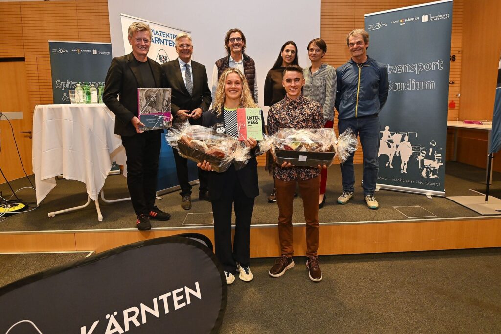 Foto LPD Bauer von links: Landessportdirektor Arno Arthofer, Luc Bousseau, Lea Bostjancic, Martin Messner (wurde ebenfalls geehrt), Alexandra Unger, Angelika Wiegele, Thomas Brandauer