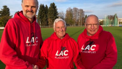 Foto/KK Repitsch von rechts: Gunther Spath (LAC-Obmann und ÖSTA-Trainer), Walter Steinbrugger, Günther Gasper (ÖSTA-Trainer)