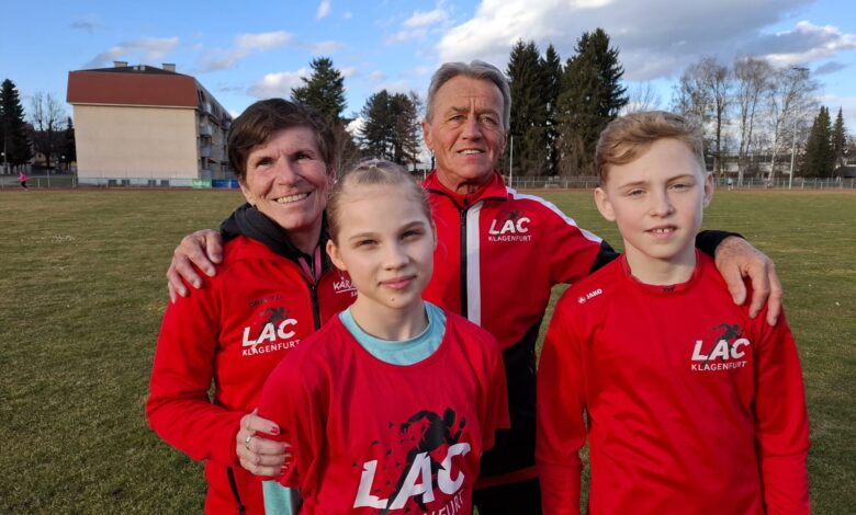 Foto Gasper ein Teil des LAC-Crosslaufteams - von links: Uli Striednig, Maya Repitsch, Valentin Topitschnig, Matteo Cuoni