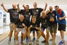 Von links: Andrej Lahovec, Dominik Konec, Daniel Waldhauser, Rafael Waldhauser (vorne), Werner Rössler, Adolf Pichler, Roman Leitner und Martin Oberrauner ©Werner Maurer