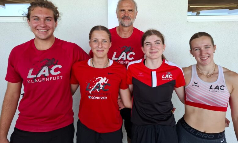 Foto KK das LAC-Team von links: Lukas Gasper, Estelle Miklau, Elisabeth Bluch, Lorena Miklau mit Günther Gasper