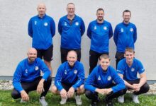 stehend von links: Andrej Lahovec, Werner Rössler, Daniel Waldhauser und Martin Oberrauner; Hockend: Roman Leitner, Dominik Konec, Rafael Waldhauser und Sandro Winter © KSK Klagenfurt-Magdalensberg