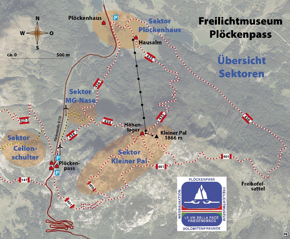 Skizze Sektoren © Dolomitenfreunde