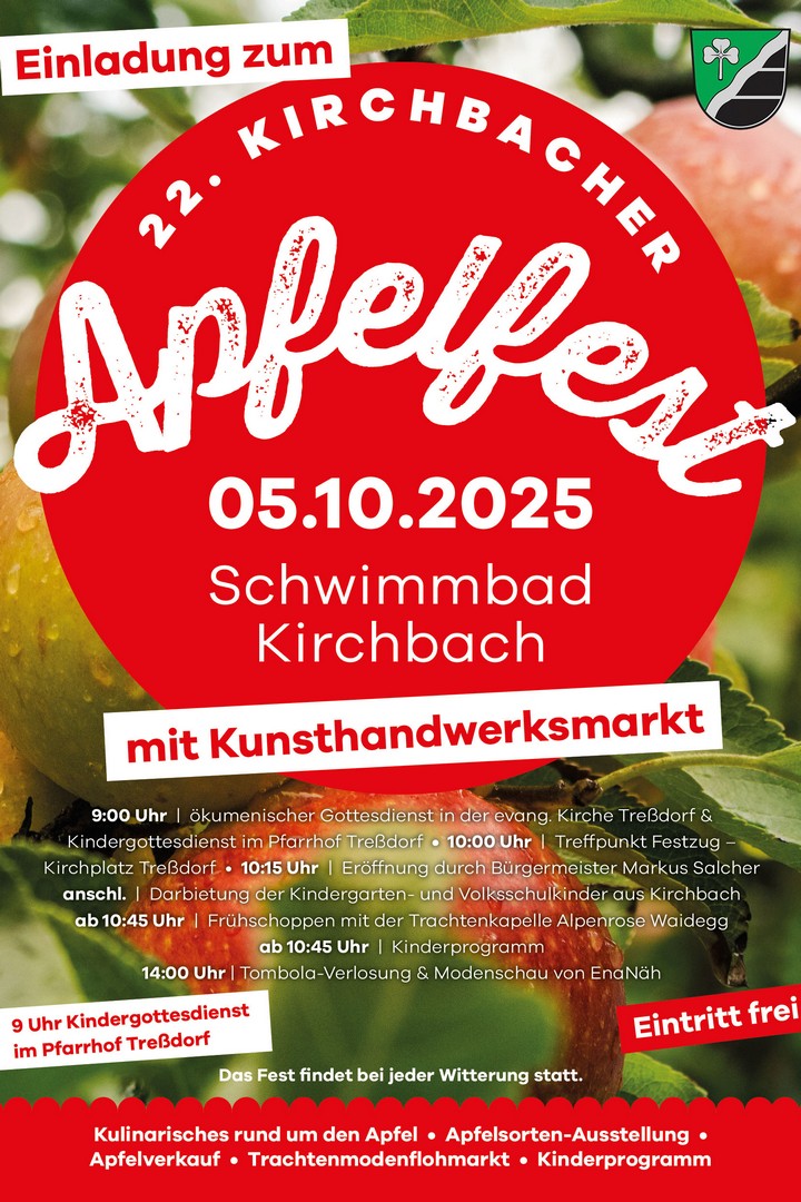 22. Apfelfest in Kirchbach 2025