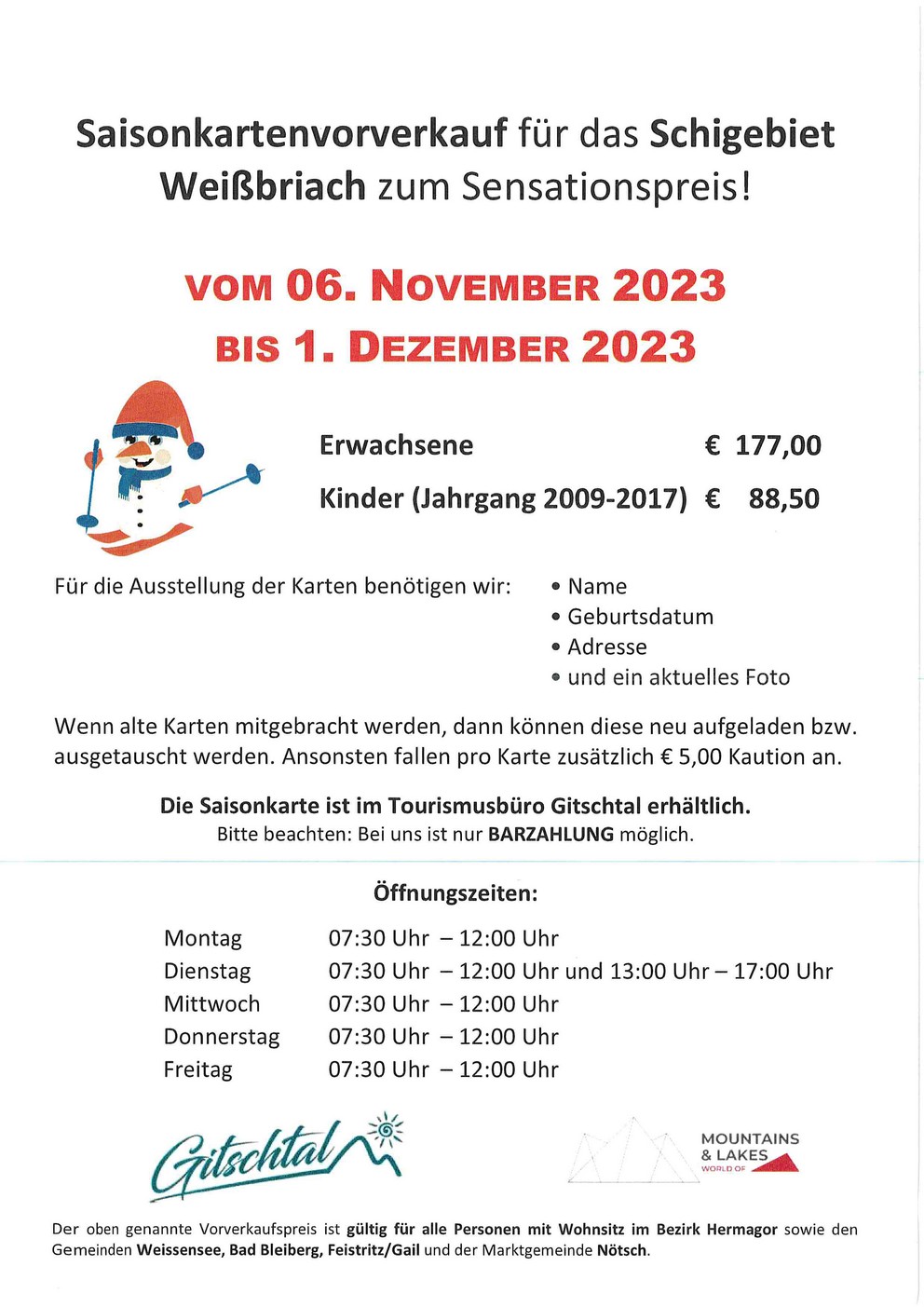 Saisonkartenvorverkauf @confida-hermagor