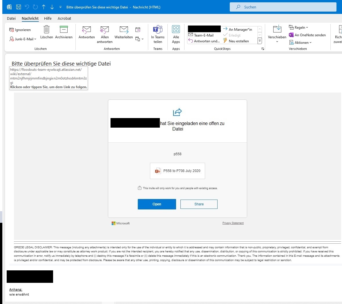 Phishing-Mail Juni 2024